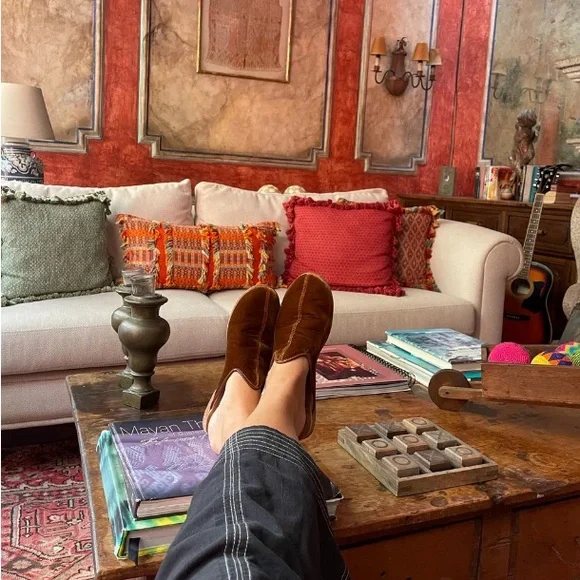 Sabah Palazzo Green Velvet Baba Slippers EU 44 US Men’s 10 US Women’s 11.5 - Picture 6 of 16